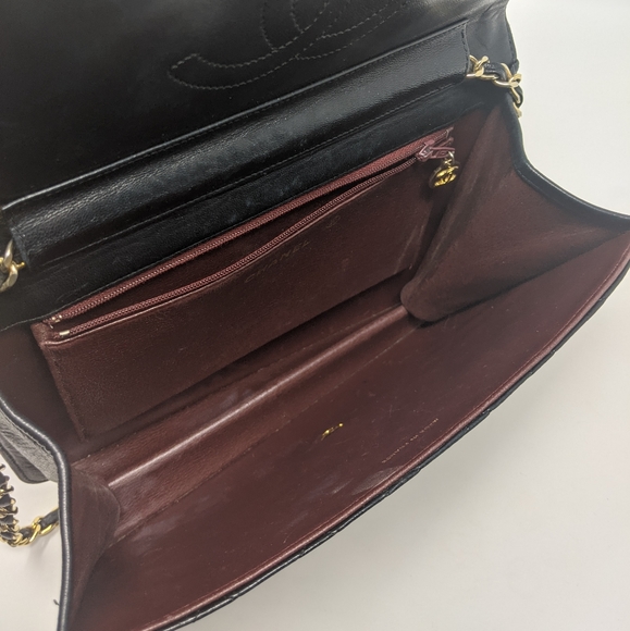 🎉HP🎉CHANEL Black Bag Single Chain Flap Bag Vintage - Picture 4 of 16